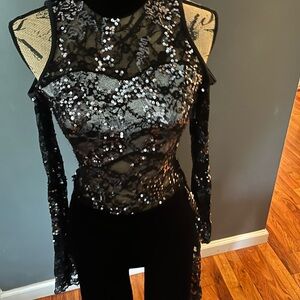 Velvet and sequin dance costume
